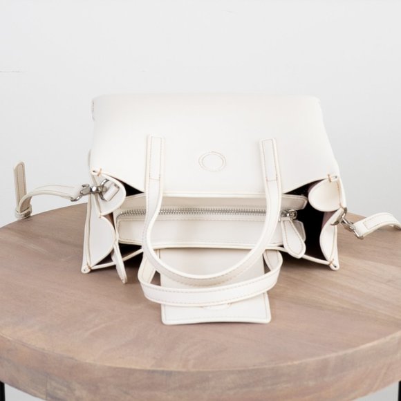 😍The Stella Genuine Leather Satchel Bag - Chalk - Picture 8 of 11